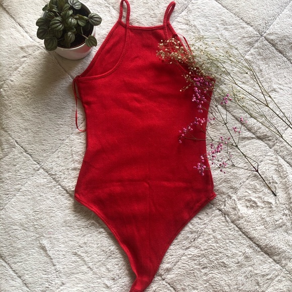 2 for 30‼️Red Ribbed Bodysuit - Picture 2 of 3